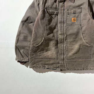 00's "made in USA" Carhartt 裏キルティング フェード ボロ ダック トラディショナルコート ジャケット