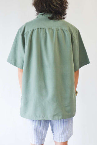 David Taylar レーヨン オープンカラー S/Sシャツ