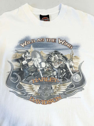 00’s "made in USA" HARLEY DAVIDSON "LOONEY TUNES" 両面プリントTシャツ