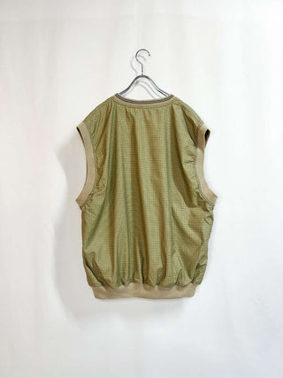 90's LA LOVING チェック ナイロン N/Sベスト