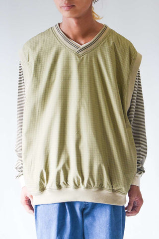 90's LA LOVING チェック ナイロン N/Sベスト