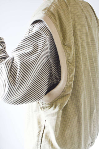 90's LA LOVING チェック ナイロン N/Sベスト