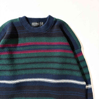90's "MADE IN USA" SCANDIA ボーダー コットン ニット
