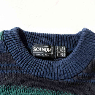 90's "MADE IN USA" SCANDIA ボーダー コットン ニット