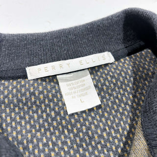 90's PERRY ELLIS 総柄 ニット L/Sポロシャツ