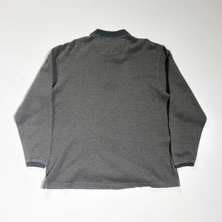 90's PERRY ELLIS 総柄 ニット L/Sポロシャツ