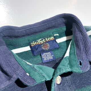 90's～ Solstice ピケ ボーダー L/S ポロシャツ