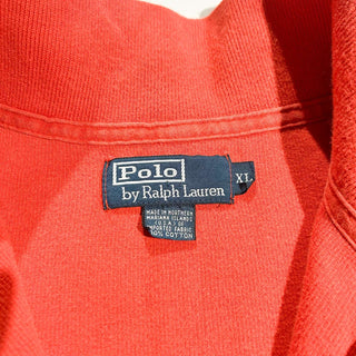 Ralph Lauren ハーフジップ コットンニットセーター(オレンジ)