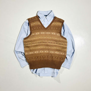 Ralph Lauren コットン×カシミア ネイティブパターン ニットベスト