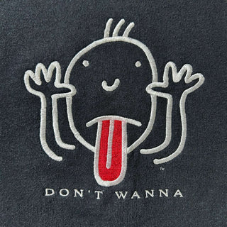 90's "made in USA" HANES "DON'T WANNA" 刺繍 アート スウェットシャツ