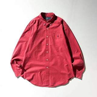 OLD RALPH LAUREN "CLASSIC FIT" ボタンダウン L/Sシャツ(レッド)