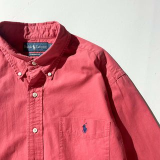 OLD RALPH LAUREN "CLASSIC FIT" ボタンダウン L/Sシャツ(レッド)