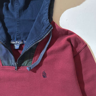 90's Nautica ハーフジップ 切替 フーディー