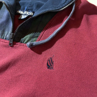 90's Nautica ハーフジップ 切替 フーディー