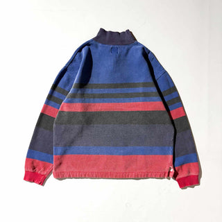 90's OLD GAP 鹿の子 ハーフジップ ボーダー カットソー