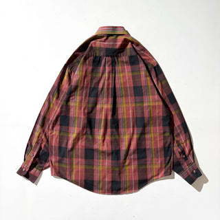 90's LONDON FOG チェック L/Sシャツ(バーガンディ)