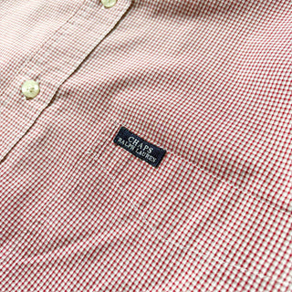 Chaps ralph lauren "easy care" ボタンダウン チェック L/Sシャツ(レッド)