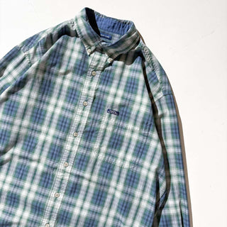 Chaps ralph lauren "easy care" ボタンダウン チェック L/Sシャツ(グリーン)