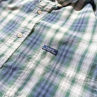 Chaps ralph lauren "easy care" ボタンダウン チェック L/Sシャツ(グリーン)