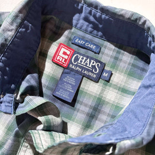 Chaps ralph lauren "easy care" ボタンダウン チェック L/Sシャツ(グリーン)