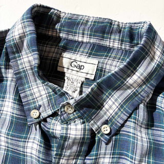 ～90's OLD GAP コットン×ポリエステル チェック L/S シャツ