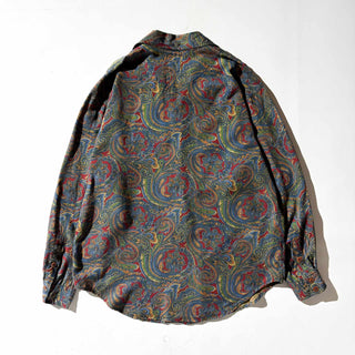 90's Liz Claiborne ペイズリー柄 レーヨン オープンカラー シャツ