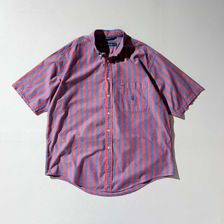 90's nautica ボタンダウン マルチストライプ S/S シャツ