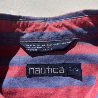 90's nautica ボタンダウン マルチストライプ S/S シャツ