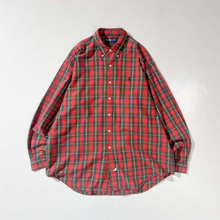 OLD Ralph Lauren シアサッカー チェック ボタンダウン L/S シャツ