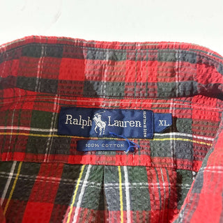 OLD Ralph Lauren シアサッカー チェック ボタンダウン L/S シャツ