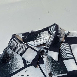 80's EXECTIVE CLUB 総柄 レーヨン L/S シャツ