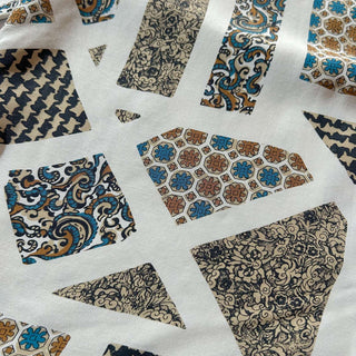 80's "made in ITALY" Xacus 総柄 レーヨン L/S シャツ