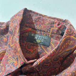 80's "made in ITALY" countess MARA 総柄 レーヨン L/S シャツ