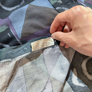 80's TRADIZIONI 総柄 デザイン レーヨン L/S シャツ