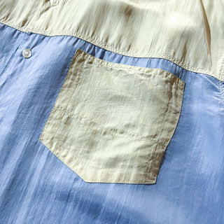 90's Bellissimo クレイジーパターン ダブルポケット シルク L/S シャツ