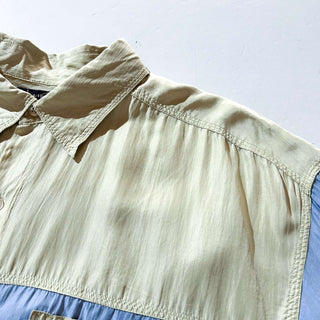 90's Bellissimo クレイジーパターン ダブルポケット シルク L/S シャツ