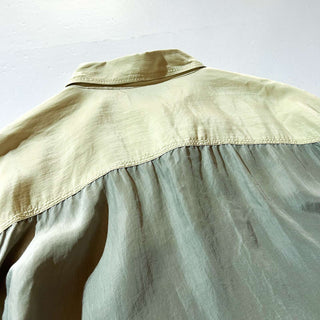 90's Bellissimo クレイジーパターン ダブルポケット シルク L/S シャツ