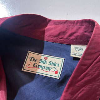 90's The silk shirt company クレイジーパターン シルク L/S シャツ