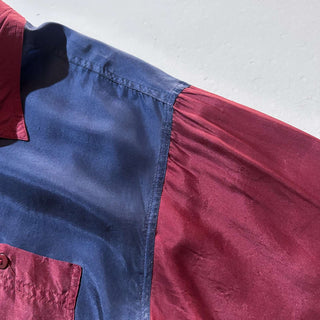 90's The silk shirt company クレイジーパターン シルク L/S シャツ