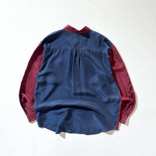 90's The silk shirt company クレイジーパターン シルク L/S シャツ