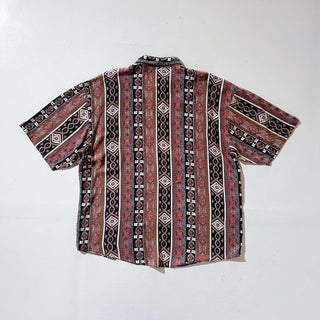 80's Margucci レーヨン 織柄 S/S シャツ