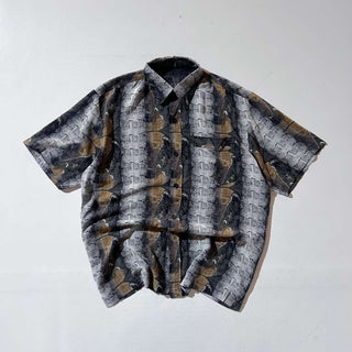 80's～90's レーヨン 総柄 S/S シャツ