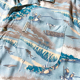 columbia レーヨン 開襟 総柄 S/S シャツ