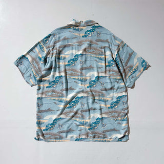 columbia レーヨン 開襟 総柄 S/S シャツ