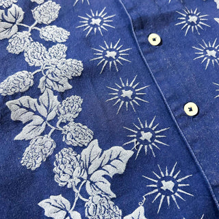 90's 刺繍 ライン 開襟 S/S シャツ