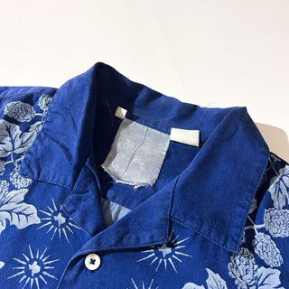 90's 刺繍 ライン 開襟 S/S シャツ