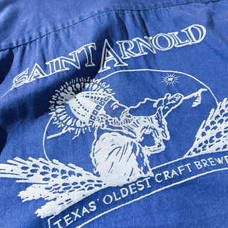 90's 刺繍 ライン 開襟 S/S シャツ