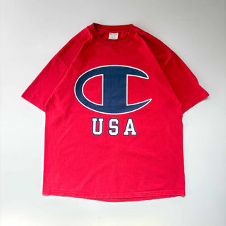 90's "MADE IN USA" Champion ビッグロゴ プリント Tシャツ