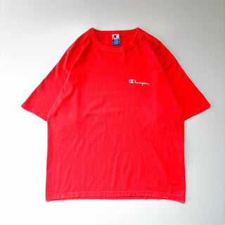 90's "MADE IN USA" Champion ロゴ プリント Tシャツ (レッド)