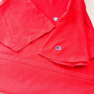 90's "MADE IN USA" Champion ロゴ プリント Tシャツ (レッド)